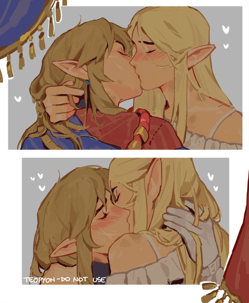 👩‍❤️‍💋‍👨🫂💚💙 #Zelink #zelda #link #TLoZ #リンゼル