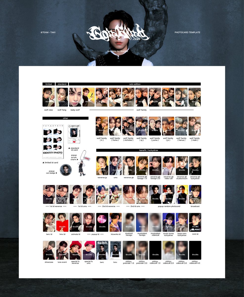 &TEAM 3rd Single 「Go in Blind (月狼)」 andteam photocard list