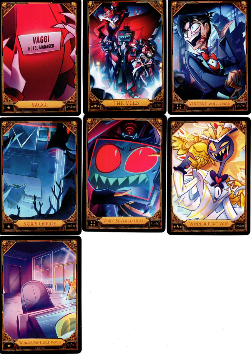 Hazbin Hotel Season 2 cards scanned (missing 28/60 and all secret