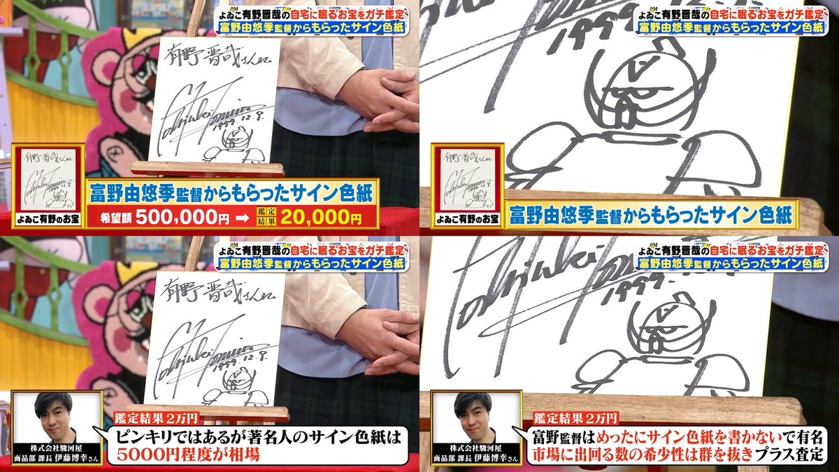 ぽかぽか 2月5日放送分 富野由悠季監督からもらったサイン色紙 #ターンエー