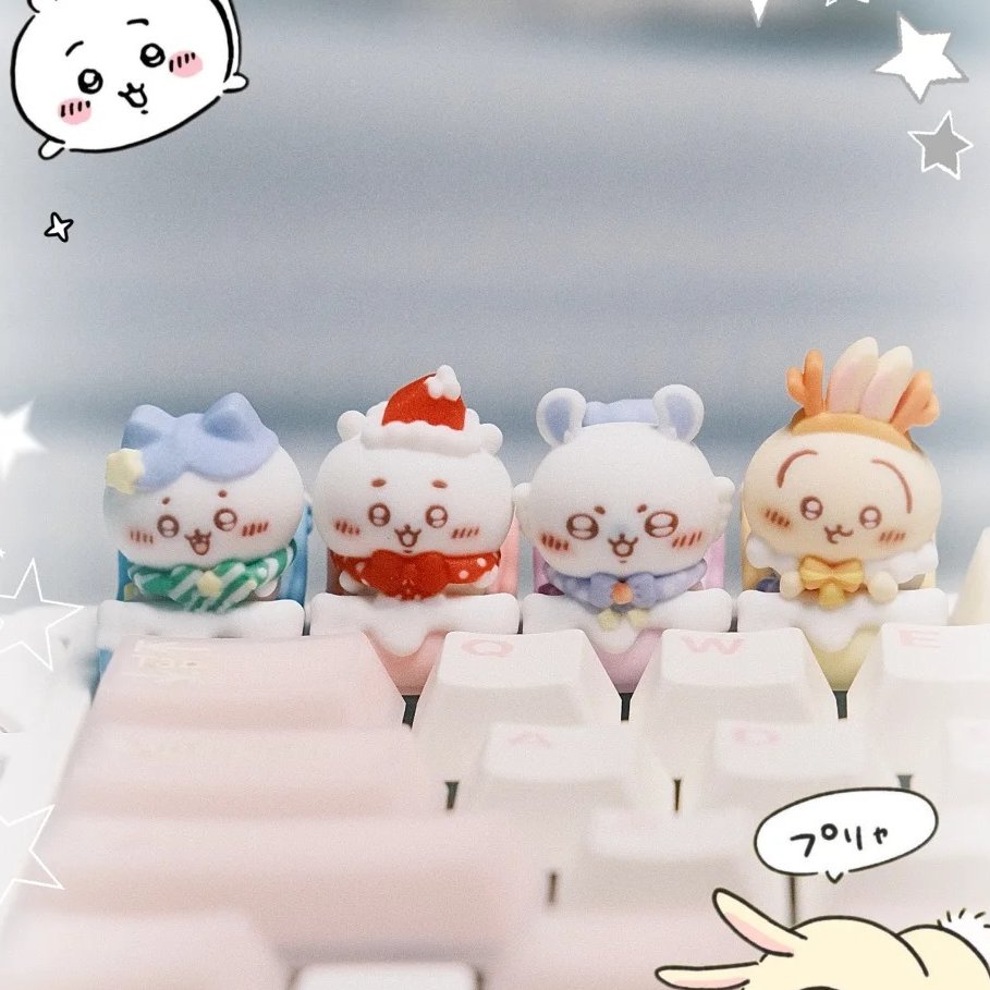 ちいかわ💕キーキャップ 🥟中華飲茶🥟 🎁ギフト🎁 👼天使＆悪魔