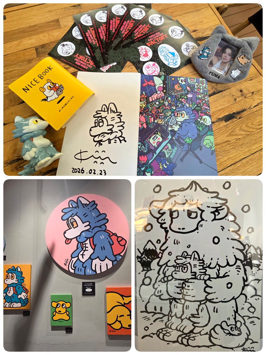 あらいきりこさんの個展🎪最終日 おおかみくんのサインもいただけて