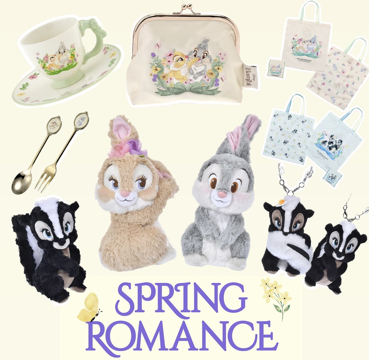 ディズニーストア】 『バンビ』のとんすけ＆ミス・バニー、フラワーと