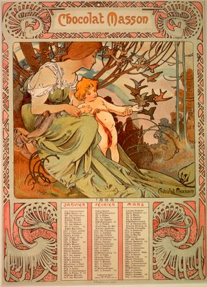 バレンタインデーにちなんでミュシャのチョコにまつわる作品をご紹介