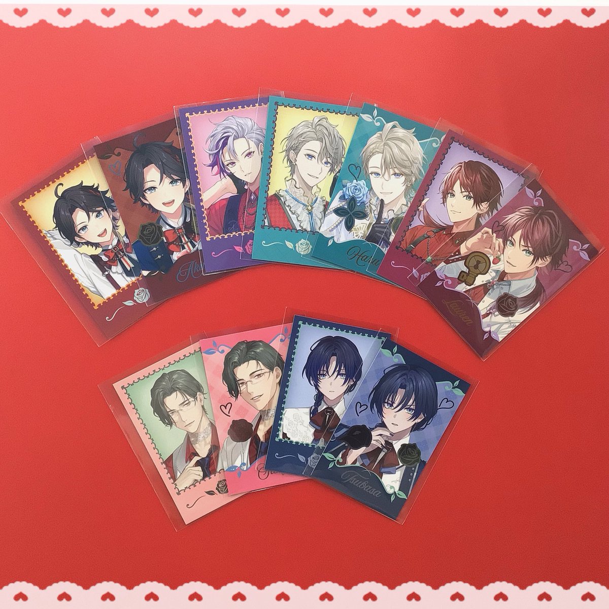 にじさんじ🌈🕒 🌹Rose Valentine🌹 🎀ハート型缶バッジ 🎀チェキ風