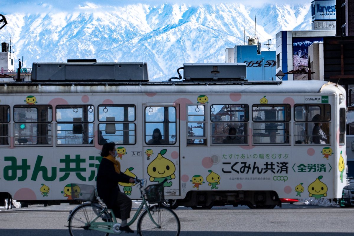 富山は海鮮🐟だけじゃない。 春は、街ごと優勝してる🌸🚋 桜と路面電車