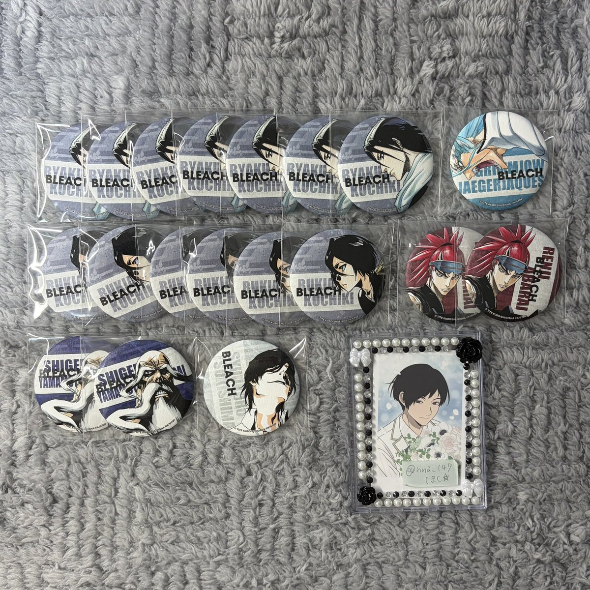 ꒰ 譲渡 ꒱ BLEACH 中外カフェ 和紙風缶バッジ 譲⌇白哉 グリムジョー