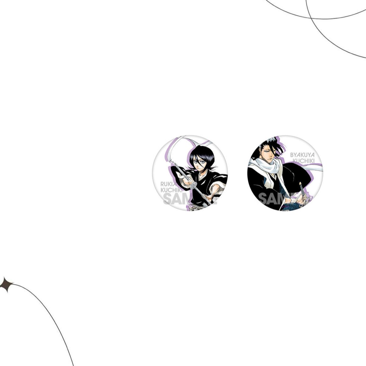 ꒰ 譲渡 ꒱ BLEACH 中外カフェ 和紙風缶バッジ 譲⌇白哉 グリムジョー