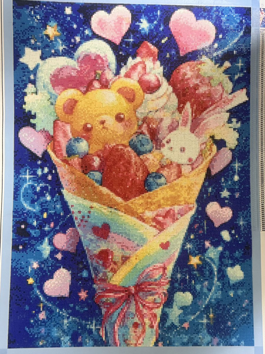 ダイヤモンドアート 188 42×59.4cm スクエアビーズ 100色 たっぷり