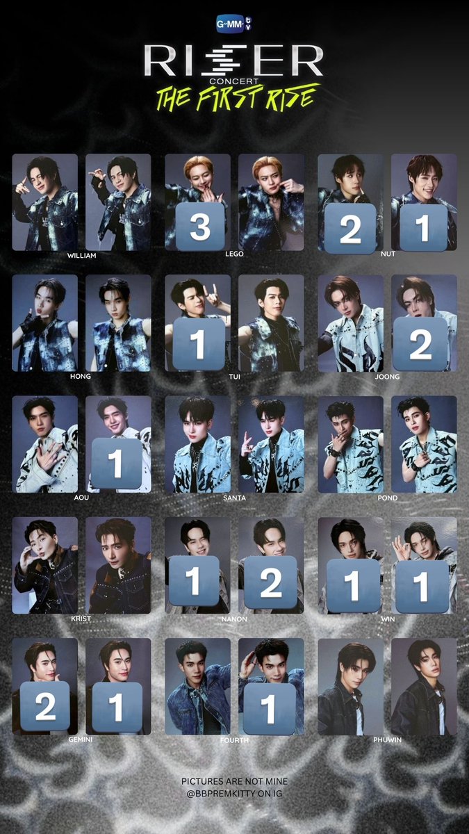 交換・譲渡】GMMTV RISER CONCERT トレカ 譲》画像1-2 求》200円/枚(＋