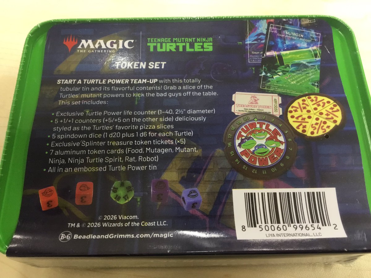 MTGとタートルズコラボのトークンセット入荷しました！ 個人的にはピザ