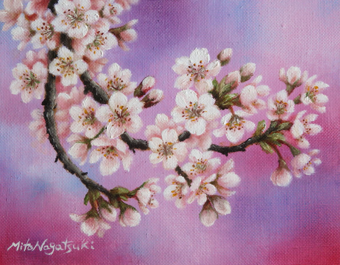 春はやはり桜。 永月水人作 『春はサクラ』油絵 F0号 各ショップに掲載