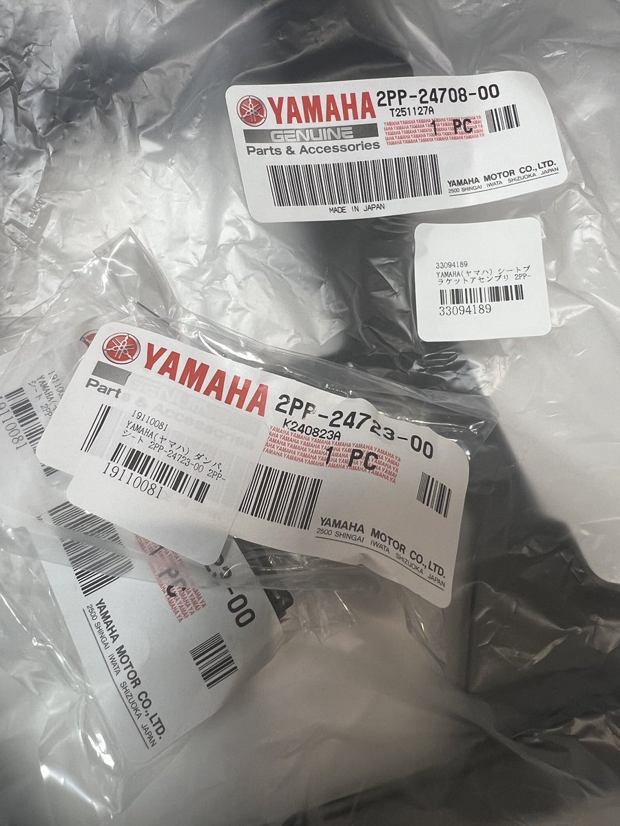 ヤマハ純正パーツが揃った。