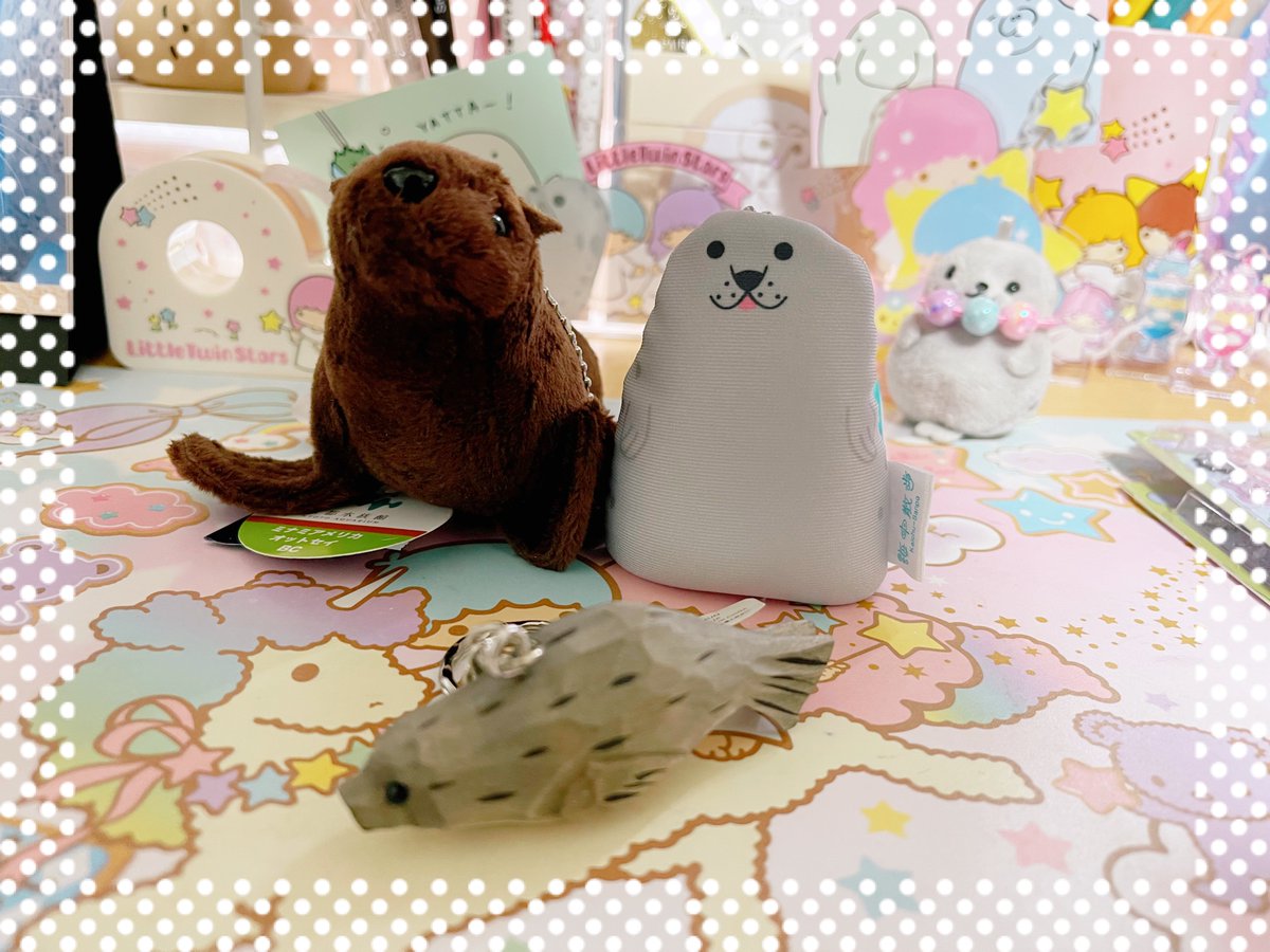 京水でお迎えしました。 手前の木彫りアザラシは新商品でした。 お腹側