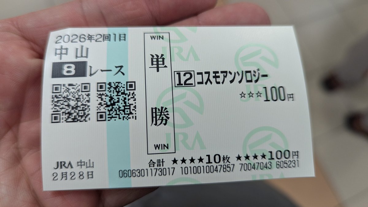 せっかく現地で馬券買って当ててるのに場内モニターで見てるという…