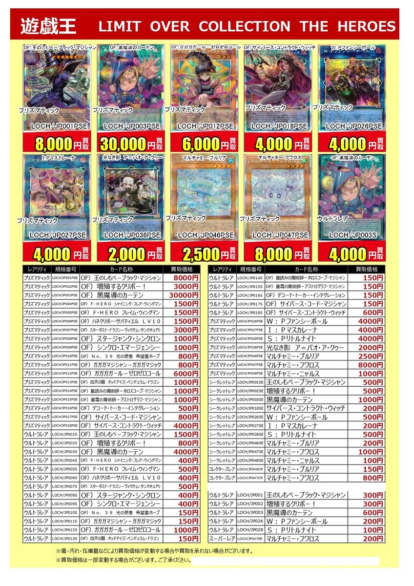 ☆最新弾買取情報☆ #遊戯王OCG LIMIT OVER COLLECTION THE HEROES 1点