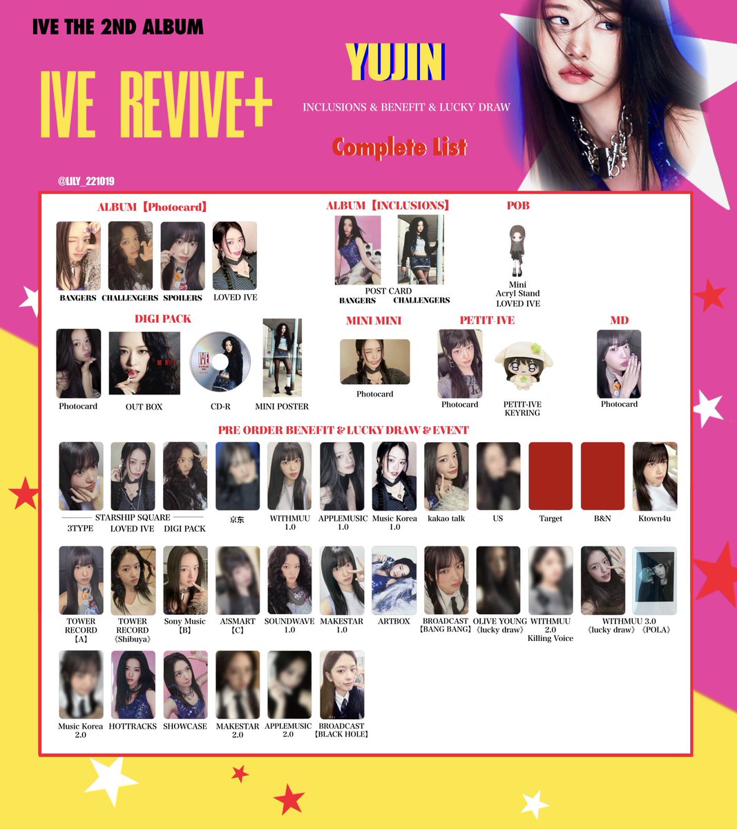 IVE【 REVIVE+ 】 封入&特典 トレカ 一覧 🩷💫 Photocard List ver.4