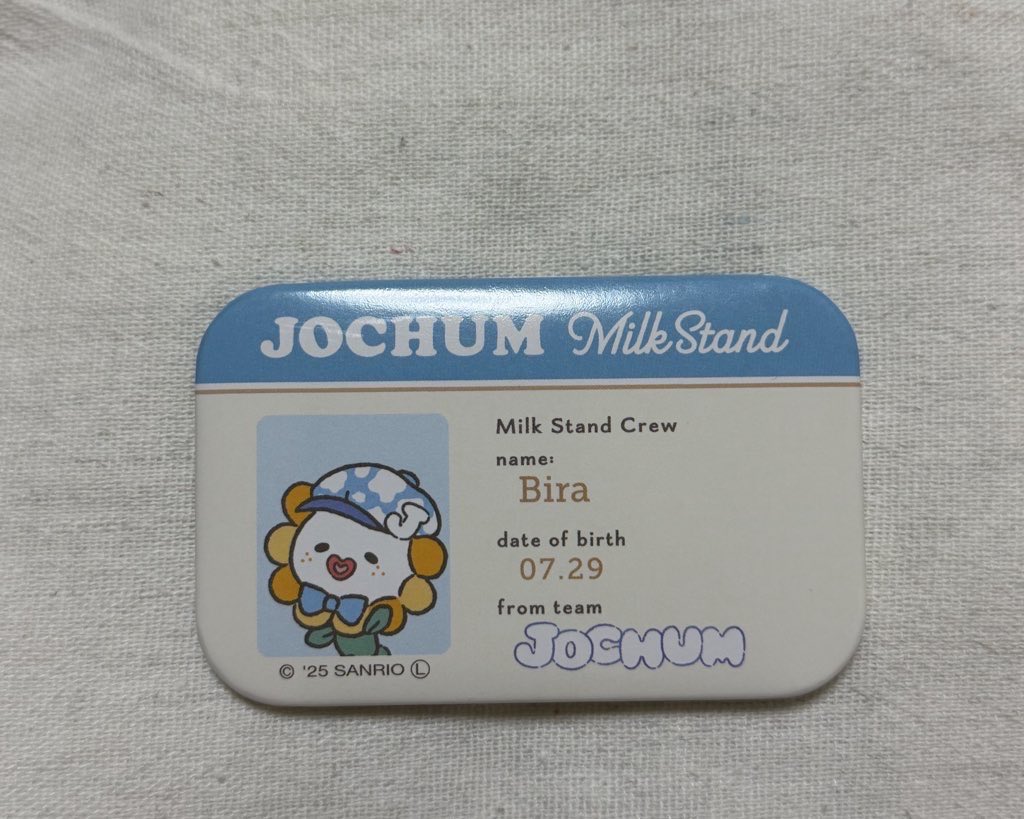 JOCHUM ミルクスタンド 店員ネーム風 缶バッジ 交換 【譲】 Bira ビラ