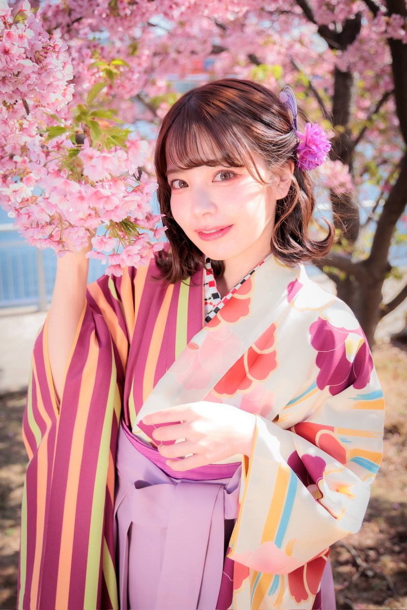 河津桜×美女＝最高🌸🌸🌸 Model:青山水咲さん(@misaki__ao