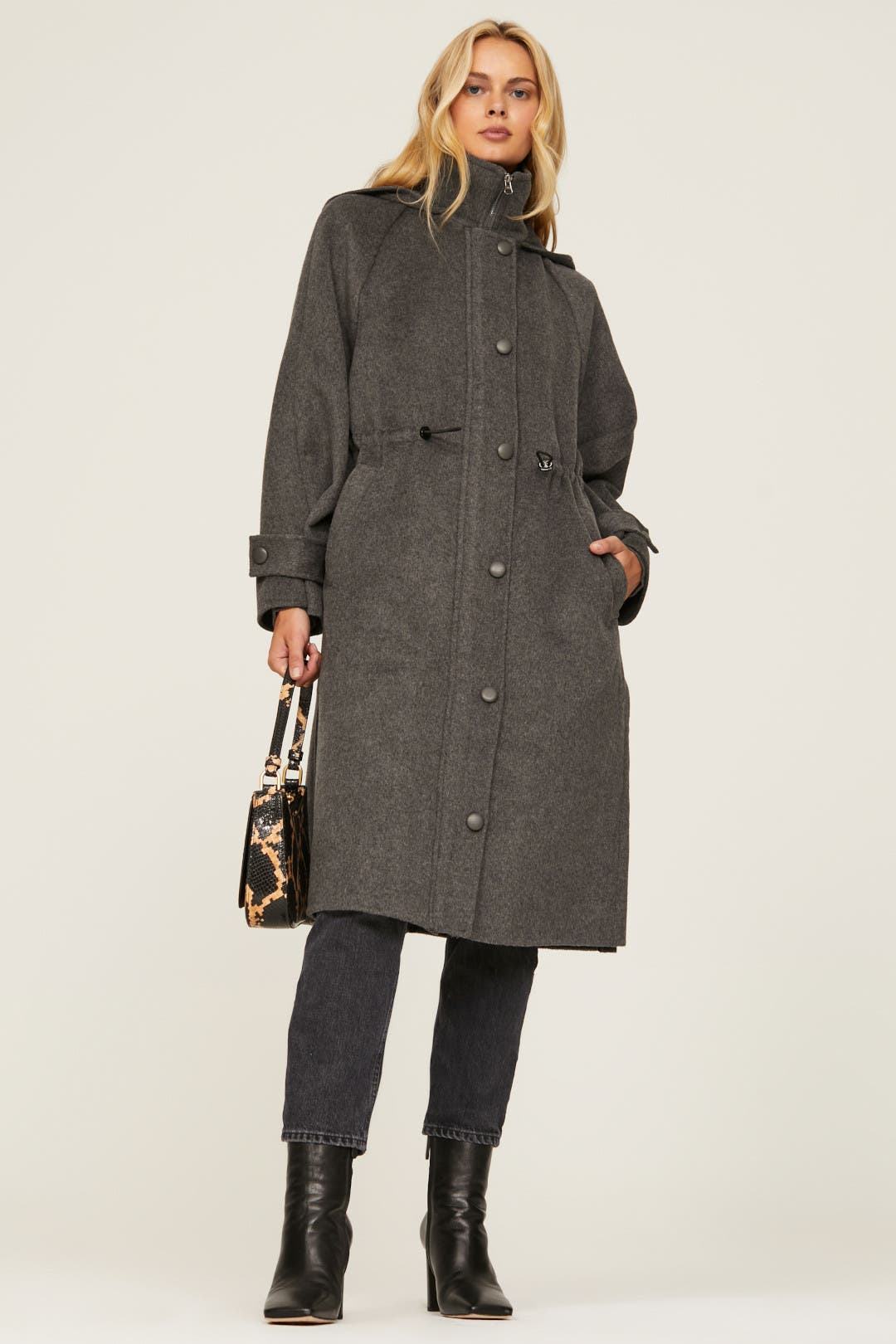 Charcoal Drawstring Wool Coat by Jason Wu x RTR | Rent the Runway