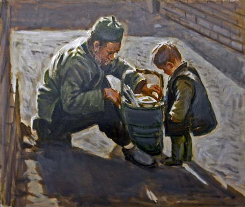 ふるさとの宝物 第98回 奈良岡正夫の油彩画「閑日」 : 青森県立郷土館