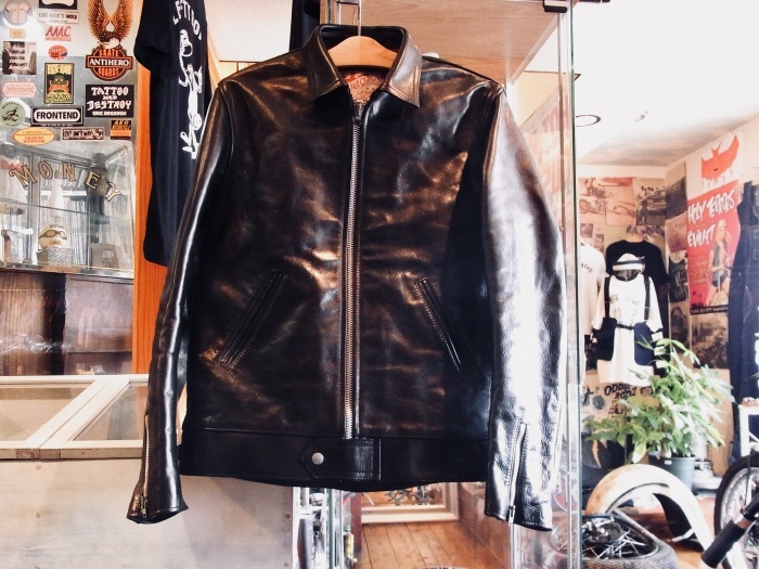 AD-01 HORSEHIDE CENTER-ZIP JACKET : 