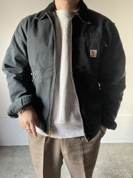 00s USA製 carhartt デトロイト ジャケット 黒 38R ブラック