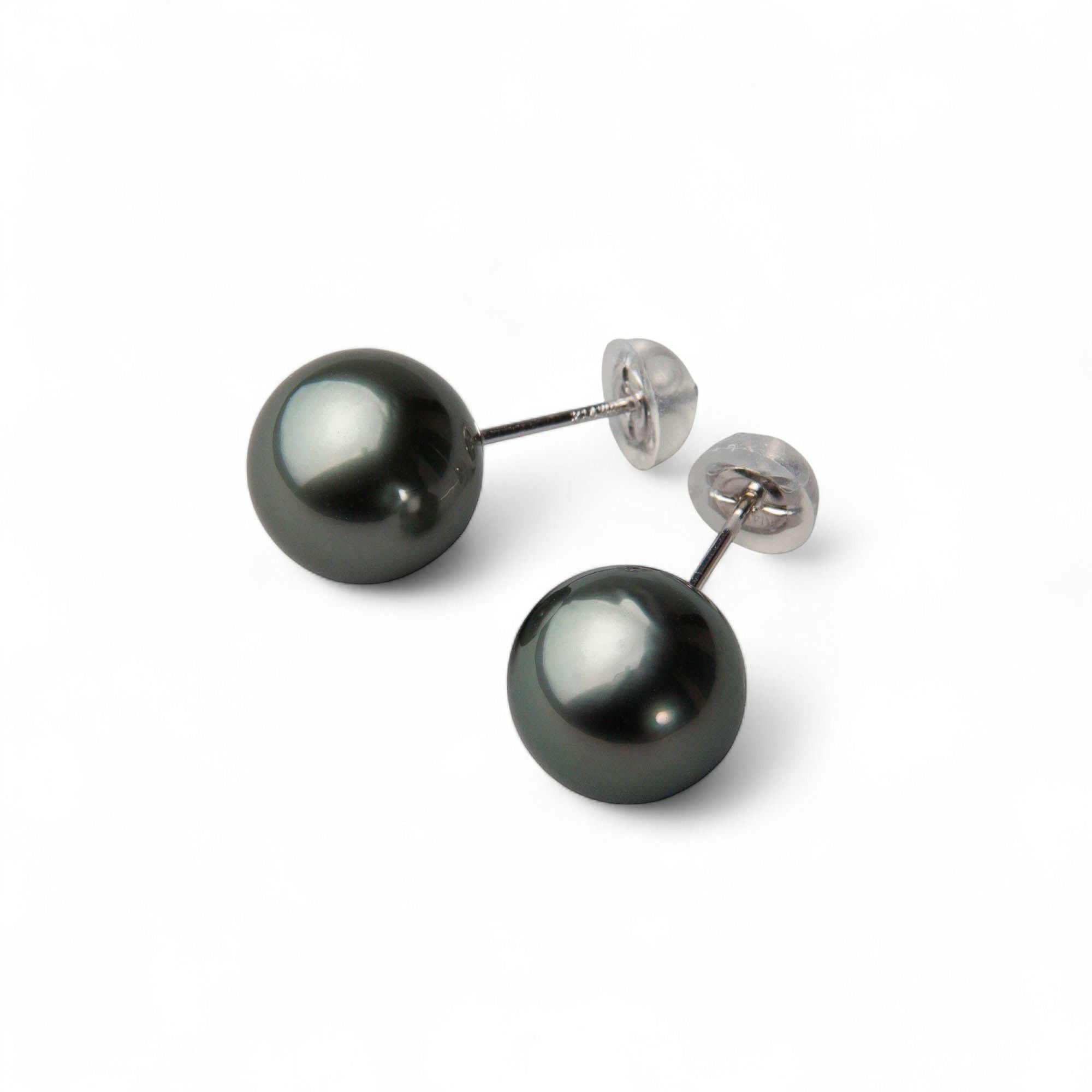LUXE タヒチ黒蝶真珠 ピアス9mmUP K14WG | 南洋真珠ピアス・イヤリング