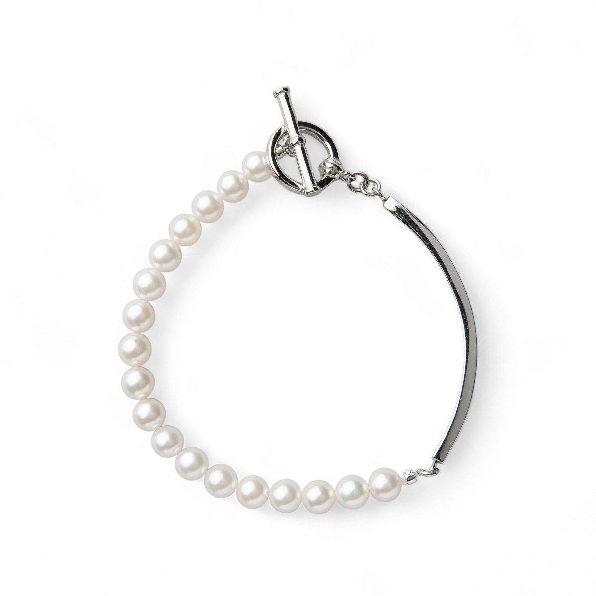 Supple あこや真珠 ハーフブレスレット 6.5-7.0mm SUS316L