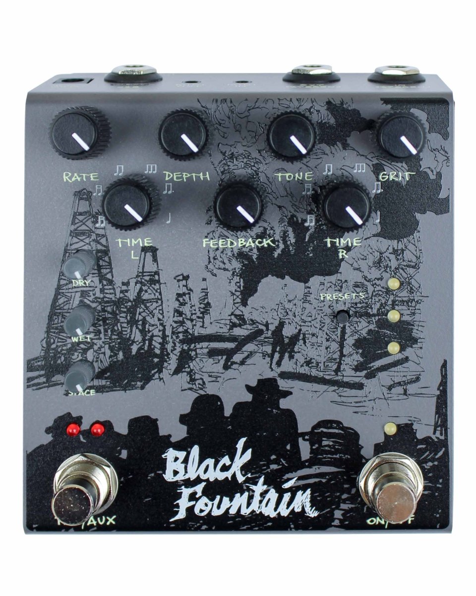 Black Fountain Stereo Delay FX Pedal Slate | Old Blood Noise