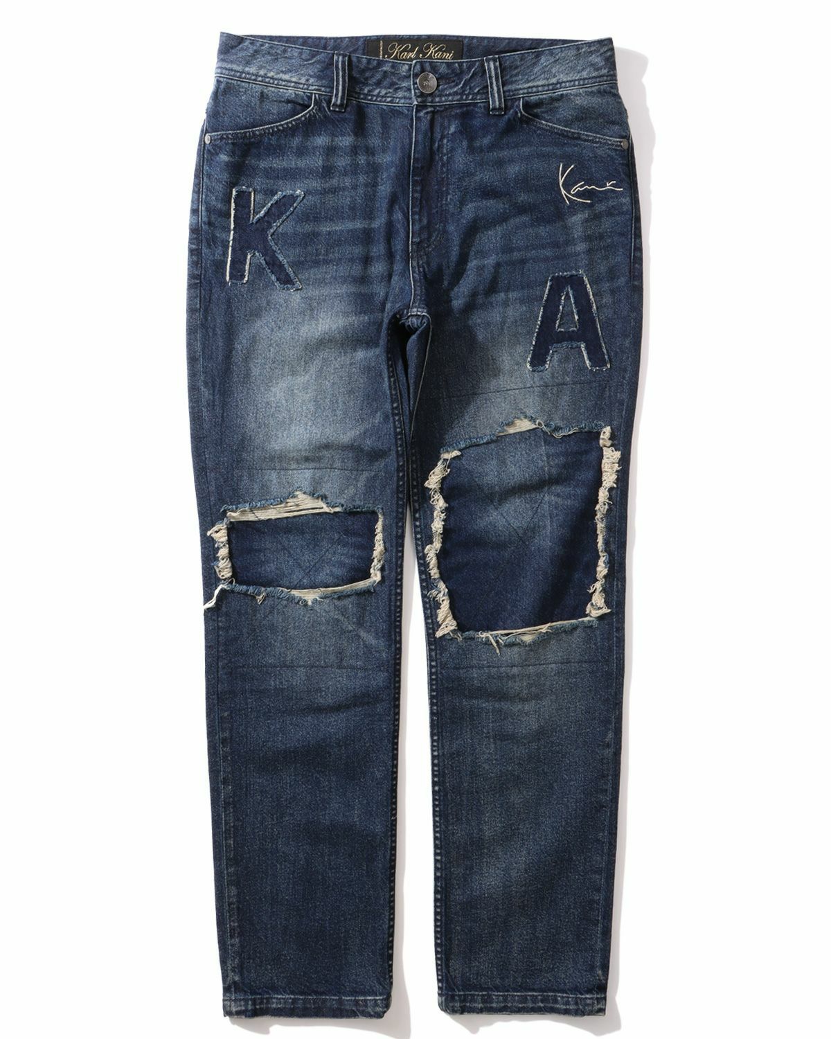 Karl Kani] ダメージ クロス ステッチ デニムパンツ | PEET ONLINE STORE