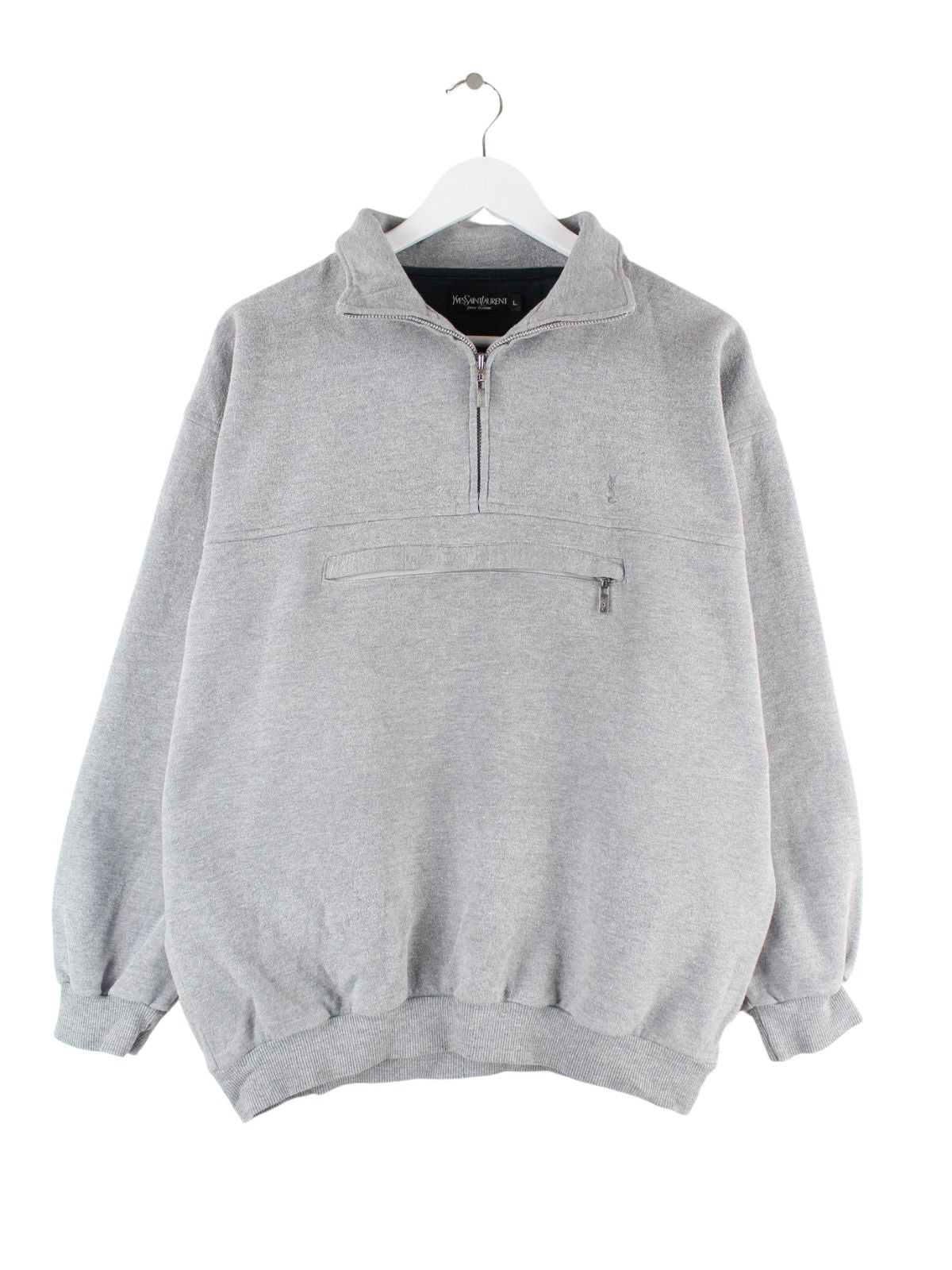Yves Saint Laurent 90s Vintage Half Zip Sweater Grau L – Peeces