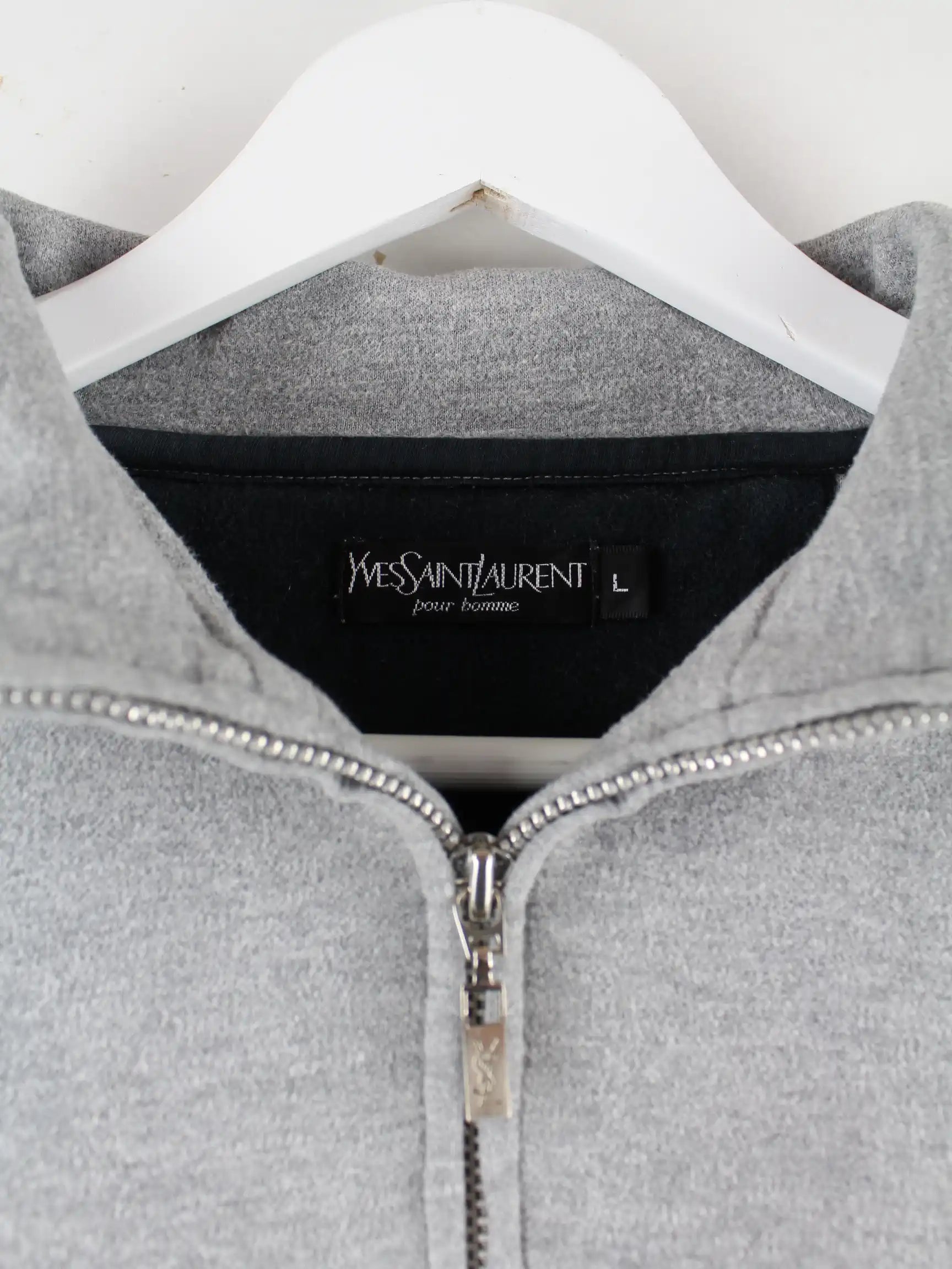 Yves Saint Laurent 90s Vintage Half Zip Sweater Grau L – Peeces