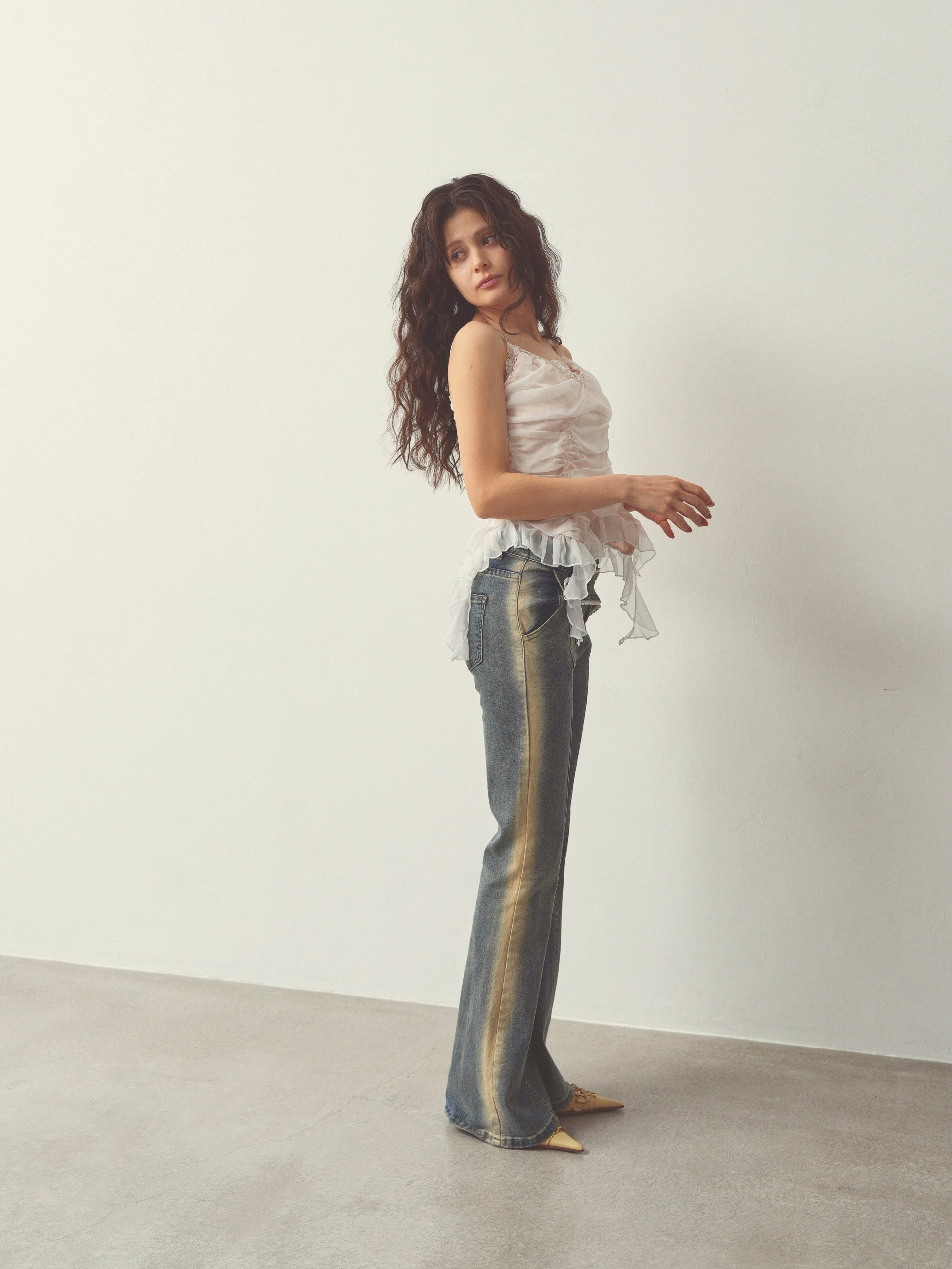 lacebelt flaredenim｜PELLICULE | ぺリキュール