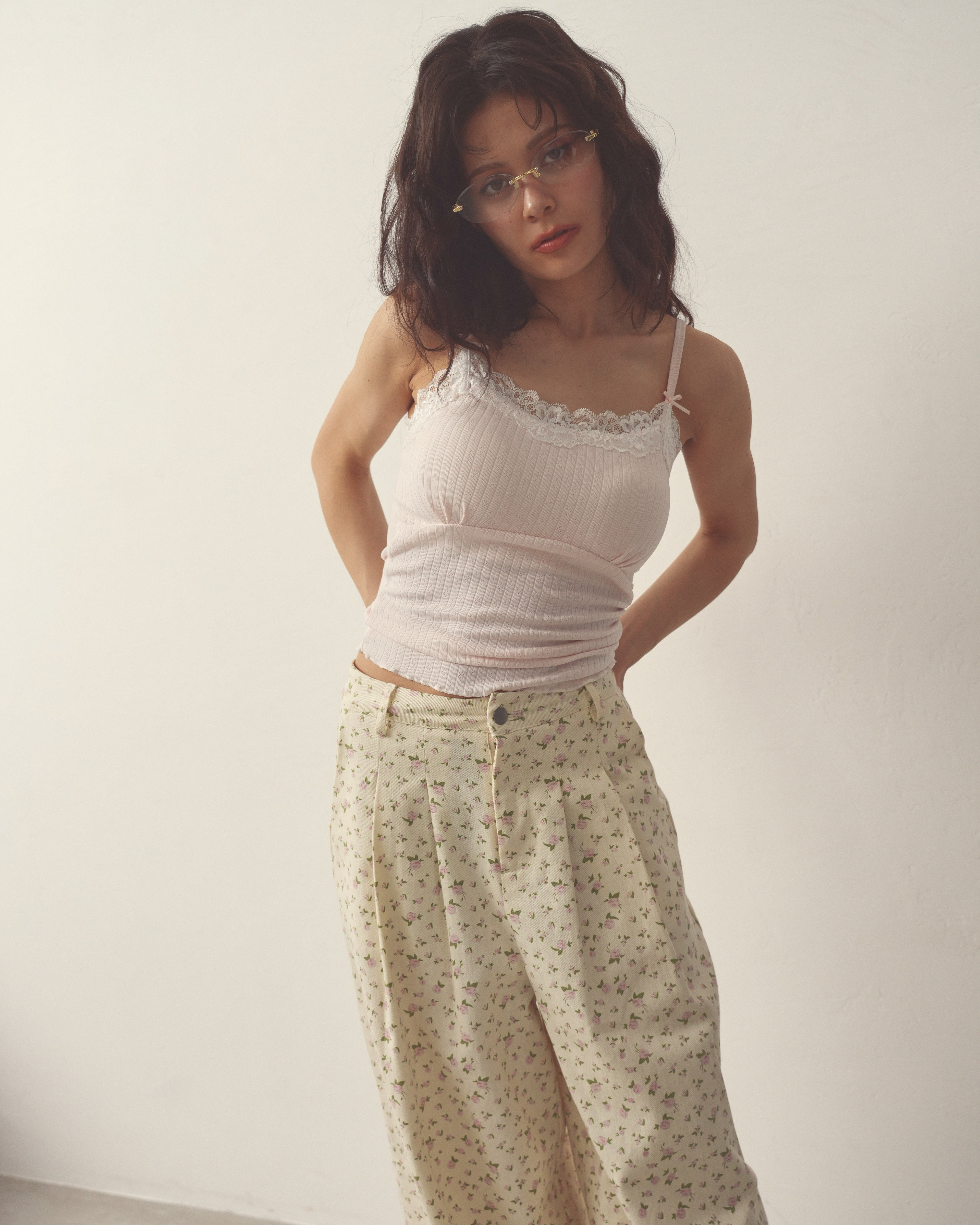 eyelet ribbon camisole｜PELLICULE | ぺリキュール