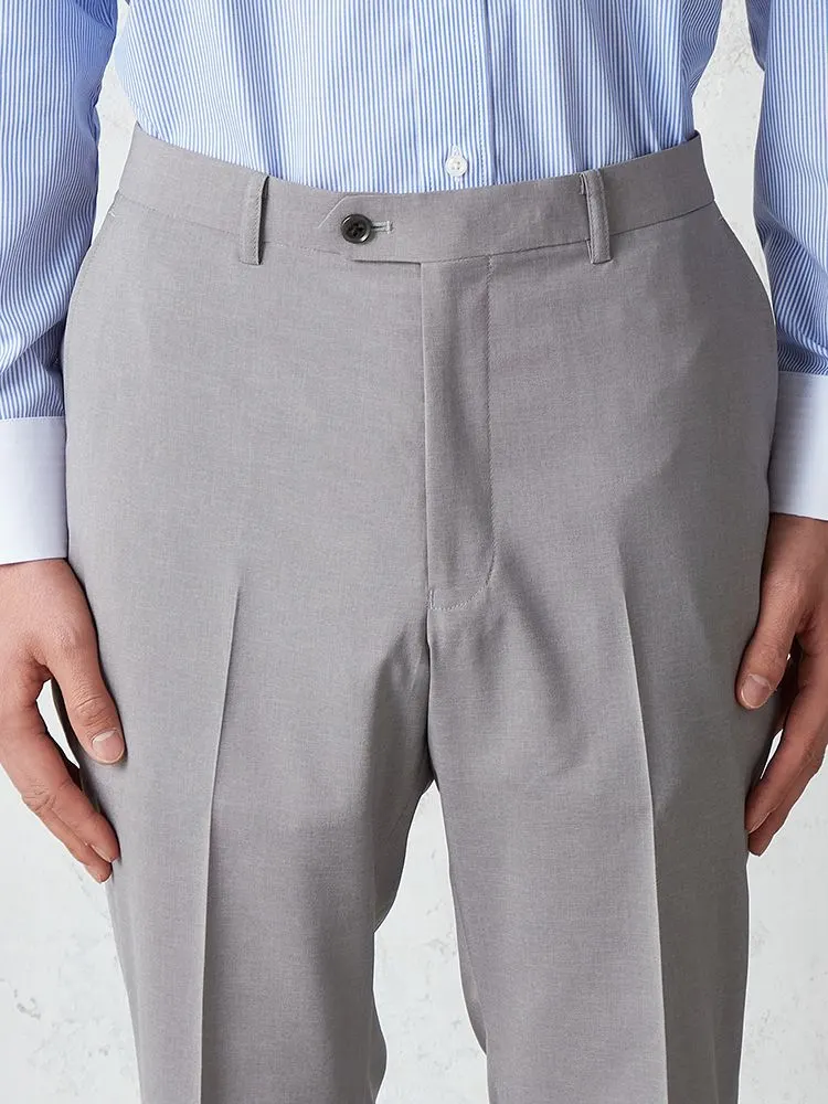 L．グレー グッドビズ ノータックスラックス 無地 ライトグレー