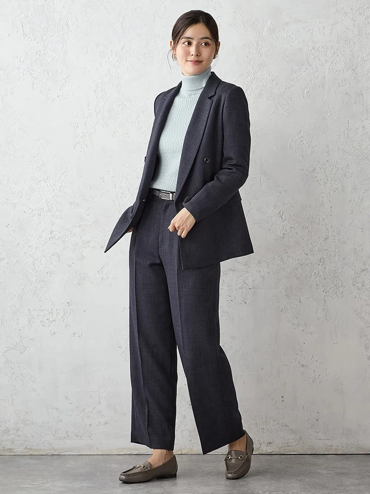 M．グレー ツイードラチネスーツ ワイドパンツ グレー/ブラウン