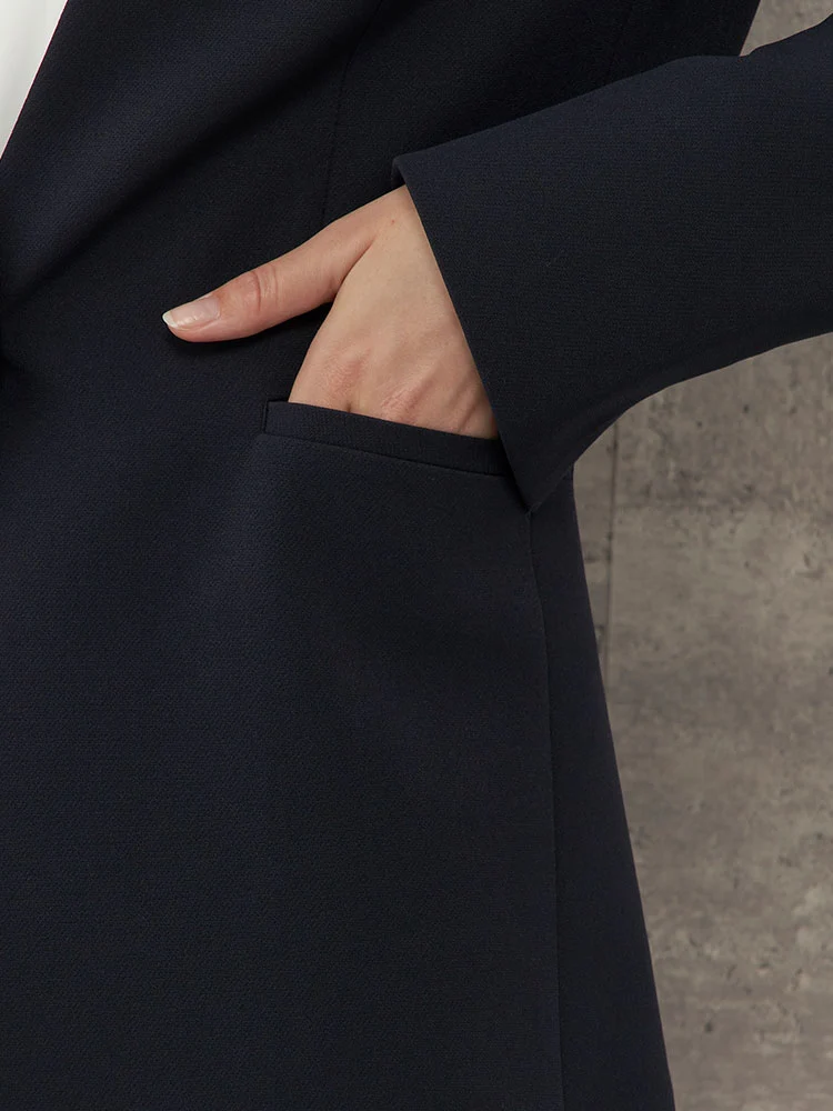 ベージュ 2WAYストレッチスーツ ノーカラージャケット ベージュ