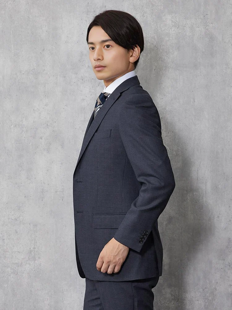 Super100'S】ウール100％ スリーピーススーツ ストライプ ネイビー