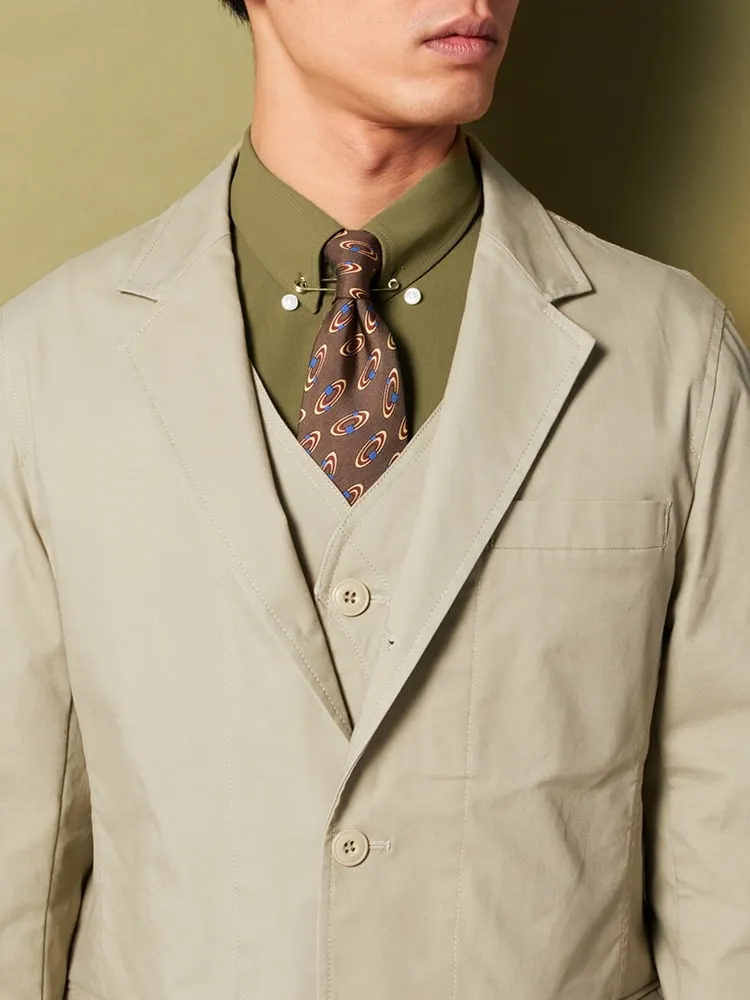 ベージュ Dickies コットンストレッチ ジャケット ベージュ/グリーン