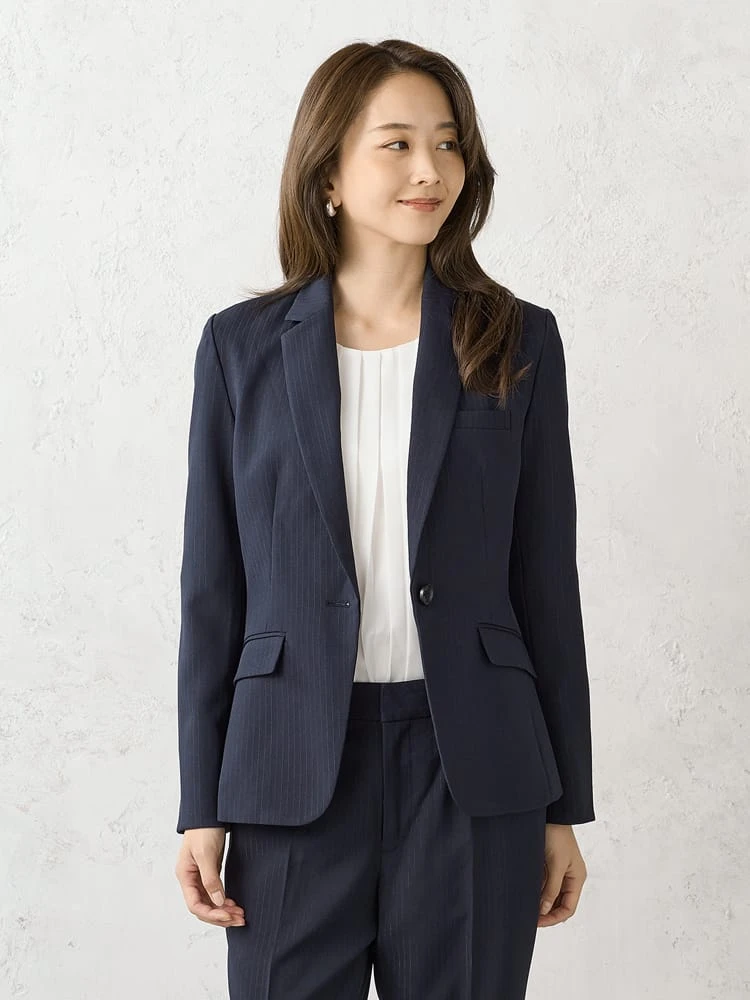 レディススーツ上下セット【ジャケット＆パンツ】ネイビー | P.S.FA