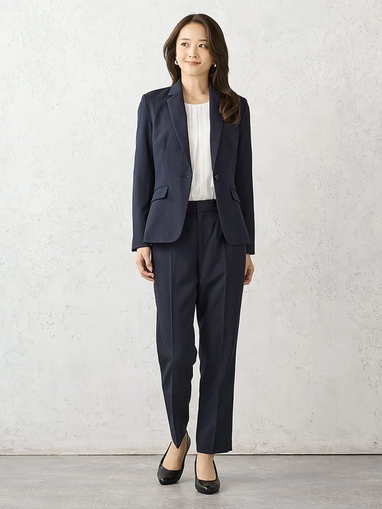 レディススーツ上下セット【ジャケット＆パンツ】ネイビー | P.S.FA
