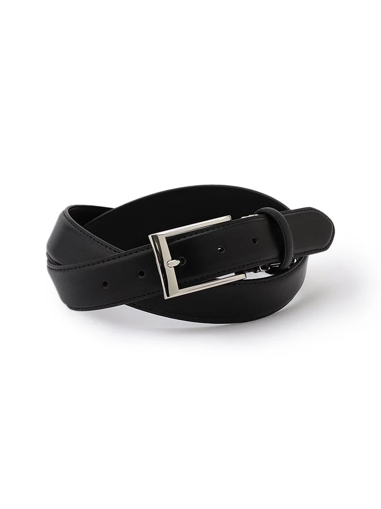 ブラック ストレッチカーブベルト サフィアーノ ダークブラウン