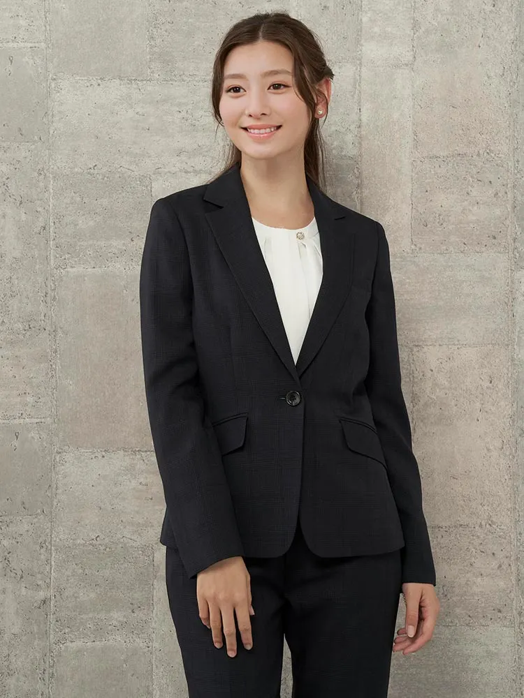 M．グレー 【WEB限定】千鳥格子 メランジ調スーツ テーラージャケット