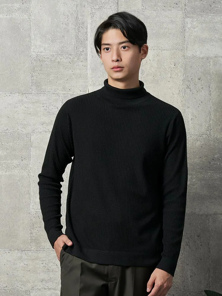 サックス TOKYO RUN ハーフタートルネック リブニットセーター