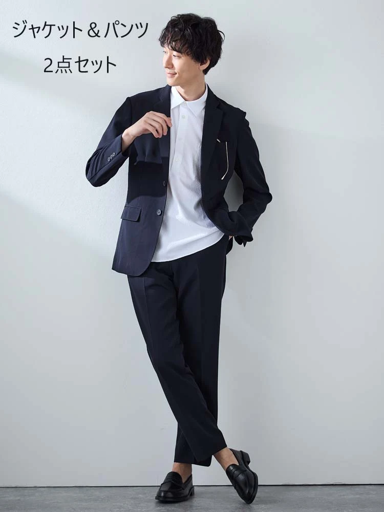 C．グレー 【上下セット】ライトセットアップ ブラック/グレー