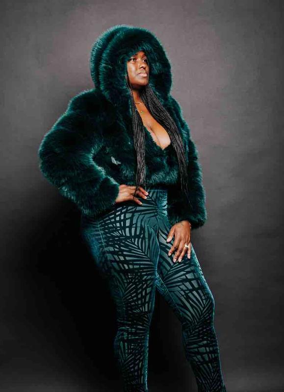 AZALEA WANG Jolene Faux Fur Hooded Crop Jacket | Nordstrom