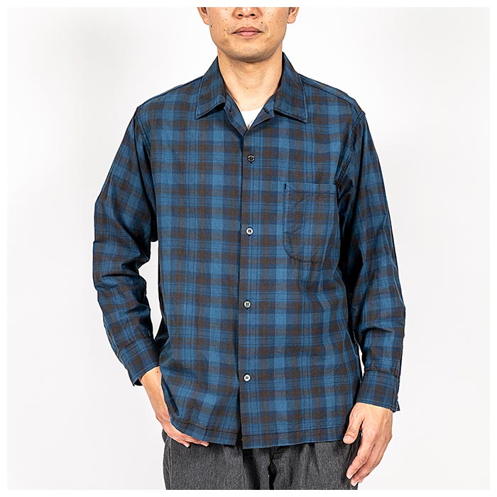 ワーカーズ WORKERS オープンカラーシャツ マドラス Open Collar Shirt