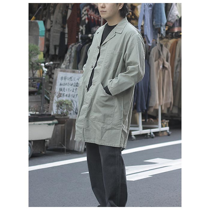 orSlow オアスロウ ショップコート グリーン ヘリンボーン SHOP COAT