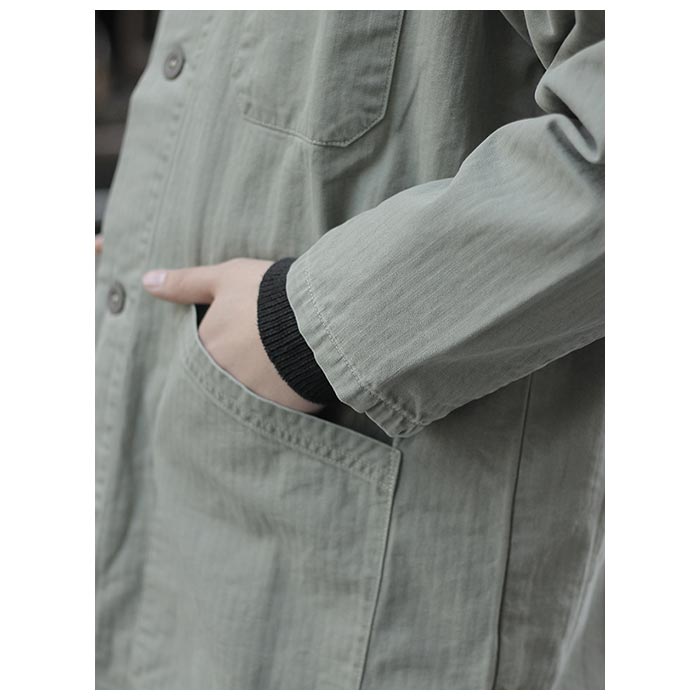 orSlow オアスロウ ショップコート グリーン ヘリンボーン SHOP COAT